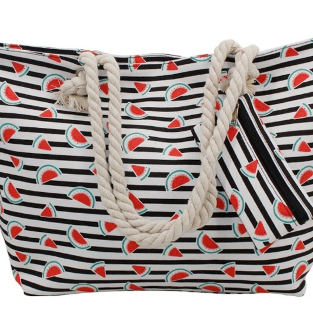 WATERMELON BEACH TOTE & COIN PURSE SET